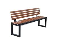 IMEITE Banco al Aire Libre Silla For Parque Al Aire Libre, Respaldo De Madera Maciza, Banco Ocio Cuadrado For Exteriores, Infantil Plástico, Descanso Interior Comunitario Banco de jardín(A 150CM)