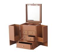 IMEITE Bolsa de maquillaje multifuncional, caja de almacenamiento de maquillaje multicapa con cajón, caja de maquillaje blanca, para dormitorio, tocador, joyas, encimera, pintalabios, organizador de