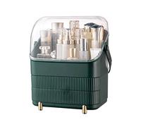 IMEITE Bolsa de maquillaje portátil para cosméticos, para el cuidado de la piel, caja de almacenamiento de escritorio, adecuada para baño, dormitorio, tocador, inodoro, organizador de perfumes (A)