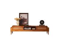 IMEITE Centro De Entretenimiento Mueble De TV Madera Maciza Ratán Retro, Almacenamiento con Cajones For Sala Estar Y Hogar Soportes De TV para Sala De Estar