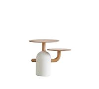 IMEITE Decoración De La Casa Mesa De Centro Redonda Grande Y Pequeña Combinada con Troncos De Fresno Blanco Y Mesa Auxiliar Mesas De Centro para Sala De Estar