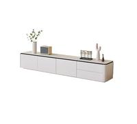 IMEITE Entertainment Center - Armario de almacenamiento moderno de madera blanca de 180 cm, consola minimalista de alto brillo, soporte de TV para sala de estar (200 x 40 x 42 cm)
