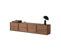 IMEITE Entertainment Center - Armario de madera maciza de 200 cm para sala de estar, muebles de almacenamiento de color nogal para el hogar, también adecuado para hoteles, etc. Soportes de TV para