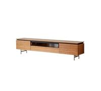 IMEITE Entertainment Center - Mueble de TV de madera de cerezo de 225 x 40 x 48 cm, patas de acero inoxidable, centro de entretenimiento, estilo japonés, sala de estar, mesa de café, muebles, soportes