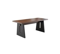 IMEITE Mesa De Reuniones De Oficina Mesa de Comedor Madera Maciza Nogal con Troncos, Banco Trabajo Cuadrado Grande for Sala Estar Mesa De Comedor(160cm)