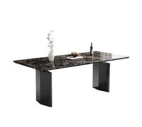 IMEITE Mesa De Reuniones De Oficina Mesa de Comedor mármol Rectangular Home Stone Villa Mesa De Comedor(160x80x75cm)