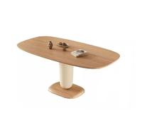 IMEITE Mesa De Reuniones De Oficina Mesa De Comedor Nórdica Estilo Crema Madera Maciza For Apartamento Pequeño, For Restaurante, Ovalada Mesa De Comedor(L:140CMX80CMX75CM)