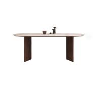 IMEITE Mesa De Reuniones De Oficina Mesa de Comedor Ovalada Sencilla for casa, apartamento pequeño, Plato Roca, Sala Estar, Fiesta Mesa De Comedor