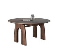 IMEITE Mesa De Reuniones De Oficina Mesa de Comedor Plegable Madera Maciza, con Placa Roca, retráctil, Cuadrada y Redonda, tamaño pequeño Mesa De Comedor(1.3m)
