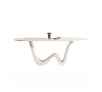 IMEITE Mesa De Reuniones De Oficina Mesa De Comedor Rectangular Minimalista Estilo Crema For El Hogar, Losa Roca Blanca Mesa De Comedor(B:160CM*80CM*75CM)