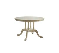 IMEITE Mesa De Reuniones De Oficina Mesa de Comedor Redonda Madera Maciza Blanca for casa, Restaurante y más Mesa De Comedor