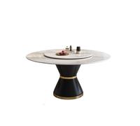 IMEITE Mesa De Reuniones De Oficina Mesa de Comedor Redonda Placa Roca Brillante, Moderna, Sencilla, for casa o apartamento pequeño Mesa De Comedor(130x130x76cm)