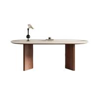 IMEITE Mesa De Reuniones De Oficina Mesa de Comedor Retro Rock Ovalada for Hotel o Restaurante Mesa De Comedor(160x80x75cm)