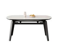 IMEITE Mesa De Reuniones De Oficina Mesa de Comedor Rock Plate Moderna, Sencilla, Redonda, for casa, apartamento pequeño, retráctil Mesa De Comedor(1.3m)