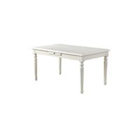 IMEITE Mesa De Reuniones De Oficina Mesa de Comedor Sencilla Madera Maciza Blanca for el hogar con cajón Rectangular Mesa De Comedor(A:135CM*85CM*76CM)