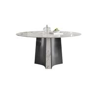 IMEITE Mesa De Reuniones De Oficina Mesa Redonda de Pizarra for Comedor, Moderna, Sencilla, for el hogar, Acero Inoxidable Mesa De Comedor(1.35m)