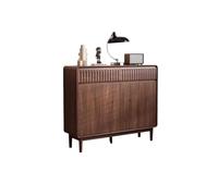 IMEITE Organizador De Zapatos 120cm Armario Almacenamiento Zapatos Entrada Madera Maciza Acabado Nogal Mueble Recibidor Salón Vestíbulo Organizador De Zapatos para Entrada