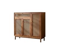 IMEITE Organizador De Zapatos Gabinete for Zapatos de Porche casa Estante for Madera Almacenamiento ratán for Entrada Organizador De Zapatos para Entrada(120x40x110cm)