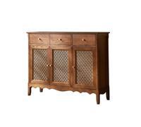 IMEITE Organizador De Zapatos Mueble Zapatero de Madera ratán Estilo WABI-sabi Auxiliar Almacenamiento for Sala Estar Entrada Organizador De Zapatos para Entrada