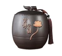 IMEITE Tarro De Azúcar Recipiente for almacenar té Suelto, Tarro de cerámica, pequeño Sellado, Juego Chino Retro, Caja Regalo un Solo Bote De Té(C)