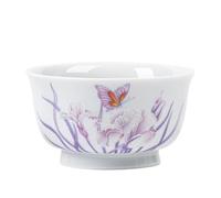 IMEITE Tazas Para Matcha Taza de pie alto con boca de flor, taza de hostia, taza individual, taza de té de cerámica, juego de té que no quema las manos Juego De Té Con Infusor