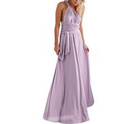 IMEKIS Vestido de noche elegante para mujer, multidirección, convertible, sin mangas, cuello en V, hombros descubiertos, dama de honor, boda, cóctel, fiesta, vestido largo, vestido de baile de