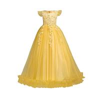 IMEKIS Vestido de princesa para niña, de encaje floral, vestido de dama de honor, vestido de fiesta, cumpleaños, vestido de noche, vestido largo, sin mangas, tutú, vestido de baile de graduación,