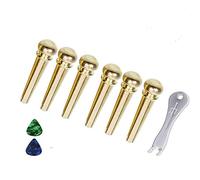 Imelod Clavijas para puente de guitarra acústica, 6 piezas de latón y cobre