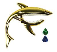 Imelod Guitarra de aleación de zinc Cejilla Shark Cejilla para guitarra acústica y eléctrica con buena sensación de la mano, sin traste y duradero(Dorado)