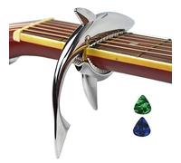 Imelod Guitarra de aleación de zinc Cejilla Shark Cejilla para guitarra acústica y eléctrica con buena sensación de la mano, sin traste y duradero(Plateado)