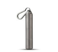 Imentha Pastillero de titanio con llavero - Compacto, duradero e impermeable con 3 compartimentos, pequeño pastillero portátil y versátil para uso diario y viajes (gris titanio)