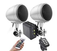 iMESTOU Amplificador de Motocicleta Sistema de Audio con AUX, MP3, Radio FM, 4 Pulgadas Rango Completo Impermeable Bluetooth Altavoces estéreo, Apto para Manillar de 1 a 1.5 Pulgadas, Motocicletas