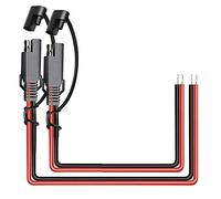 iMESTOU Cable de Extensión Automotriz de Alimentación SAE de 16 AWG 2 Pines de Desconexión Rápida Conector CC Enchufe 12V 30CM con Tapa Impermeable para Motocicleta Coche Batería Jump Starter