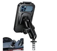 iMESTOU Funda Impermeable para Teléfono con Vástago de Horquilla de Motocicleta, Antirrobo con Base de Bolas de Aluminio de 1 Pulgada para Teléfonos Celulares de 5.5 a 6.8 Pulgadas (L)