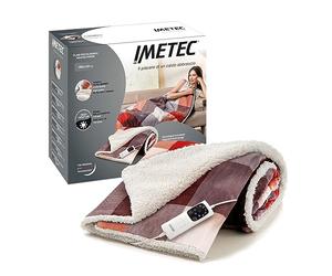 IMETEC Adapto Tartan Festival - Manta eléctrica de 160 x 120 cm, tejido aterciopelado y sedoso, equipado con tecnología Adapto, dispositivo de seguridad, 6 temperaturas, se puede lavar en la lavadora