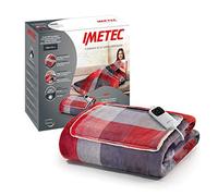 Imetec Adapto Velvet Tartan, Manta eléctrica de 150 x 110 cm, tejido aterciopelado, equipado con tecnología Adapto, dispositivo de seguridad, 6 temperaturas, se puede lavar en la lavadora