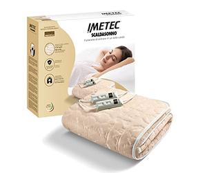 Imetec Calientacamas Matrimonial, 150 x 137 cm, 2 Mandos con 2 Niveles de Temperaturas, Tejido Acolchado, Lavable a Mano y en Lavadora a 30°, Sistema de Protección