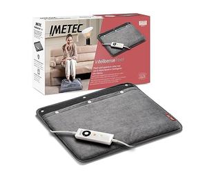 Imetec Calientapiés, Tecnología Intellisense, Tejido Suave, Control Digital de 5 temperaturas, Apagado automático, Dispositivo de Seguridad Electro Block, Funda Lavable a máquina, 48x50 cm