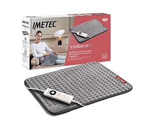 Imetec Intellisense XL, almohadilla térmica extragrande para espalda y piernas, 38 x 50 cm, tela de micro felpa, 5 temperaturas, bloqueo eléctrico de seguridad, calentamiento rápido, lavable a máquina