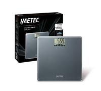 Imetec Monitoring ES9 300 - Báscula de baño electrónica, monitoreo trend gráfico peso, 4 usuarios, hasta 180 kg, pantalla LCD, cristal templado, gris oscuro