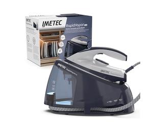 Imetec Rapidvapor Plus - Plancha generadora de vapor, lista en 1 minuto, depósito de 1,2 L, suela con revestimiento Fluid Ceramic, chorro de vapor de 300 g, presión de bombeo de 5,5 bares