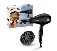 Imetec S6 2200 Secador de pelo de 2200 W, con difusor y concentrador, secador de pelo para cabello liso, ondulado y rizado, 2 velocidades, 3 temperaturas, aire frío, filtro extraíble