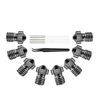 iMetrx Juego de boquillas para impresora 3D, 8 unidades, 0,4 mm, E3D V6, boquillas de acero endurecido + kit de limpieza de acero inoxidable, para CR10, Ender 3, Anycubic i3 Mega, Prusa i3