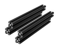 iMetrx Perfil de aluminio 4040 de 400 mm, negro (4 unidades/paquete), ranura en T de aluminio, estándar europeo para impresora 3D, máquina de grabado CNC y láser