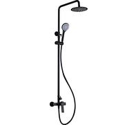IMEX - Barra conjunto de ducha extensible, Conjunto monomando, Grifería de baño, Columna de ducha Luxor Negro Mate - BDX023/NG