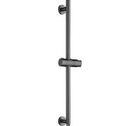 IMEX - Barra de Ducha Pared 65cm Negra | Barra de Acero Inoxidable S.304 Redonda con Soporte para Alcachofa de Ducha Ajustable | Recambio Original IMEX | Color Black Gun Metal