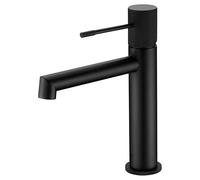 Grifo monomando fabricado en latón con un cierre de cerámica y un acabado negro mate Line de Imex - Sin válvula