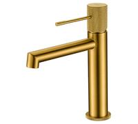 IMEX BDD038-1OC LINE Grifo de Lavabo Oro Cepillado