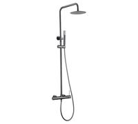 Barra de ducha monomando extensible de acero inoxidable con acabado negro metalizado Line de Imex - Negro / Latón / Imex