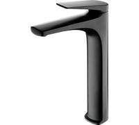 Grifo monomando con caño alto para lavabo fabricado en latón con acabado negro mate Delos de Imex